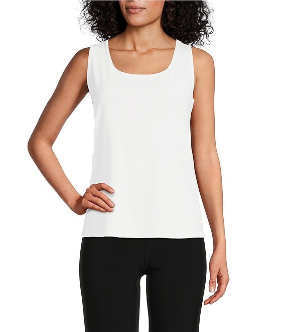 IC Collection Stretch Knit Jersey Scoop Neck Sleeveless Tank Top ...