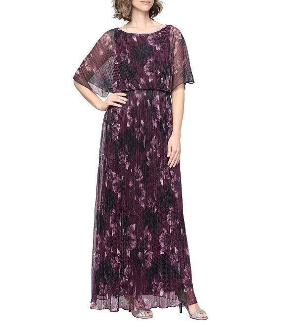 Ignite Evenings Printed Bodre Blouson Dress