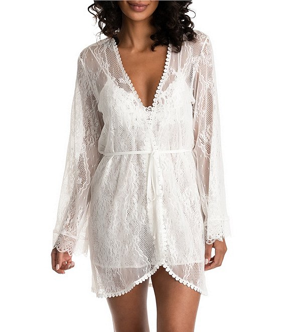 In Bloom by Jonquil Lace Long Sleeve Coordinating Wrap Robe | Dillard's