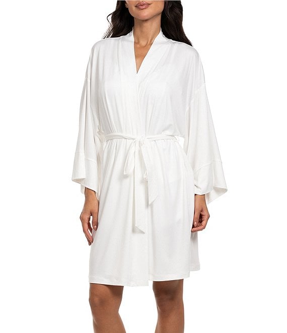 In Bloom By Jonquil Solid Jersey Knit Long Sleeve Coordinating Short Bridal Robe