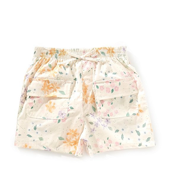 Indie Gold Little Girls Floral-Printed Patch Pocket Shorts, Multi - Image 1