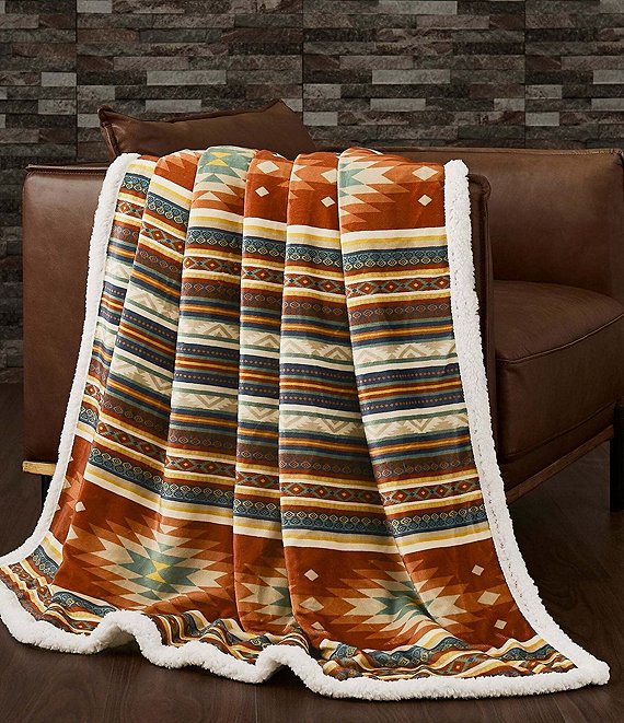 Indigo Hill by HiEnd Accents Del Sol Southwestern Print Campfire Sherpa ...