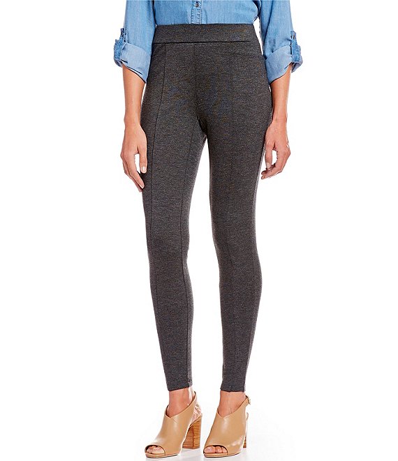 Color:Charcoal Heather - Image 1 - Bella Solid Double Knit Slim Her Leggings