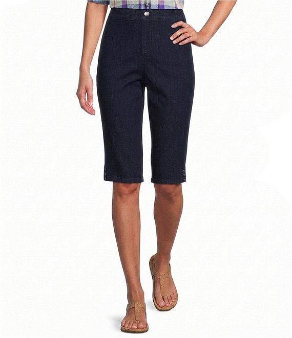 Intro Dahlia Solid Pull-On Skimmer Denim Shorts