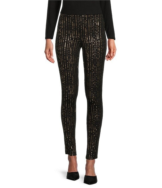 Intro Foiled Dot Print Love the Fit Print Pull-On Slimming Leggings