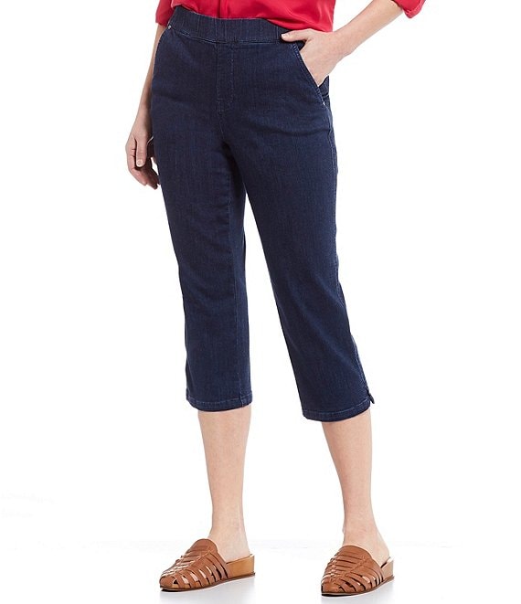 Intro Petite Size Rose Pull-On Denim Capri | Dillard's