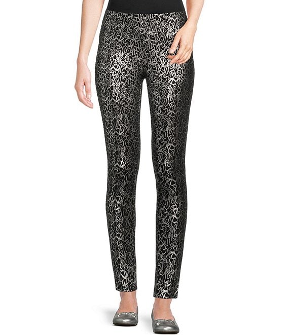 Intro Petite Size Squiggle Print Love the Fit Pull-On Slimming Leggings
