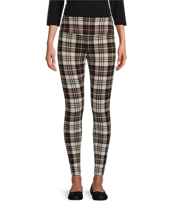 Color:New City Silver - Image 1 - Plaid Print Love the Fit Tummy Control Leggings