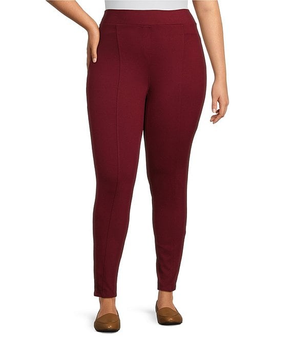 Intro Plus Size Bella Solid Double Knit Slim Her Leggings | Dillard's