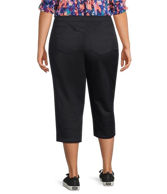 black dress capris plus size Cflvaek Dressy Capri Pants for Women Plus Size High Waist Stretch Womens Dress Capris Pants for Summer Work Office Pants with Pockets Black Xxxl