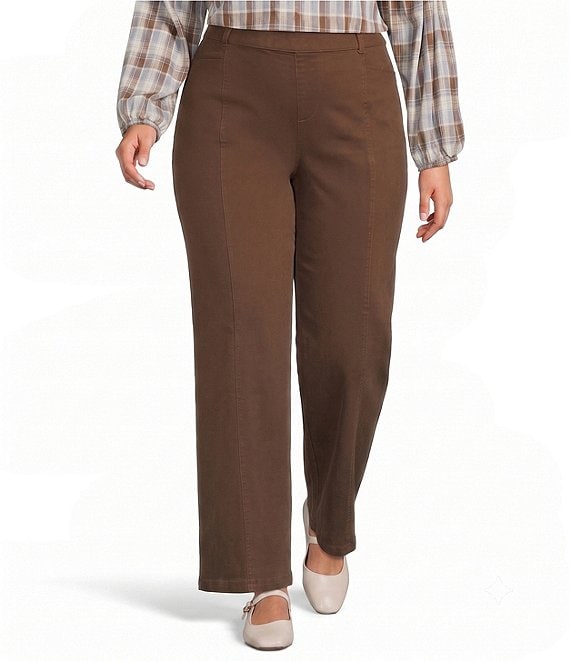 Intro Plus Size Dallas Straight Leg Pull-On Pants
