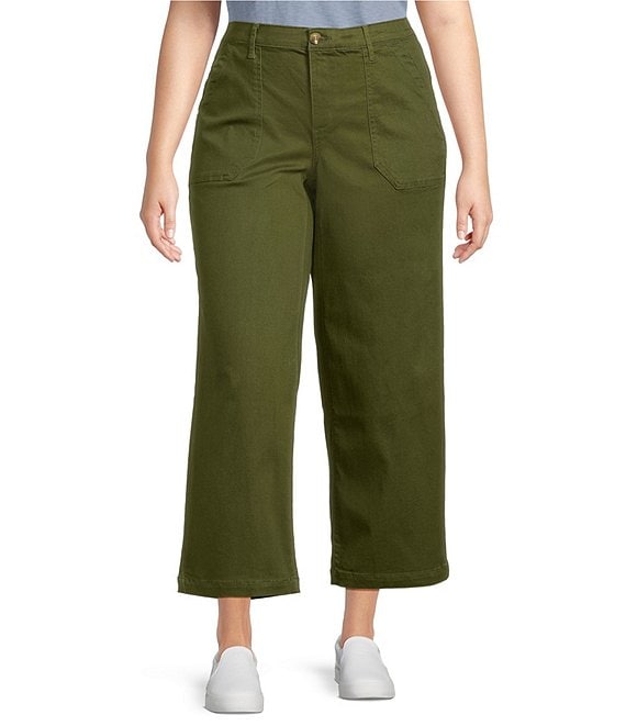 Intro Plus Size Kendall Solid Relaxed Cropped Pants | Dillard's