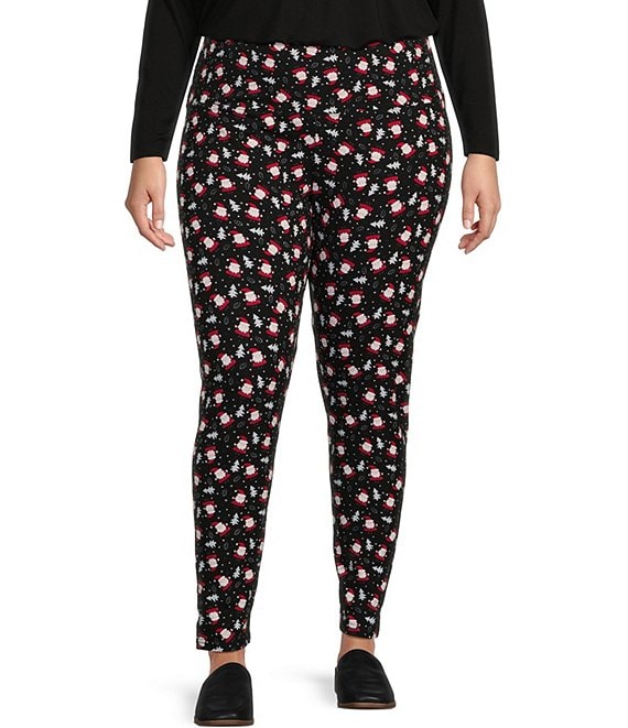Black and White All-Over Print Plus Size Leggings - Nikki D. May