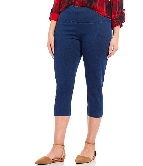 Women's Plus Size High-waist Cotton Blend Seamless Capri Leggings - A New  Day™ Black 1x : Target