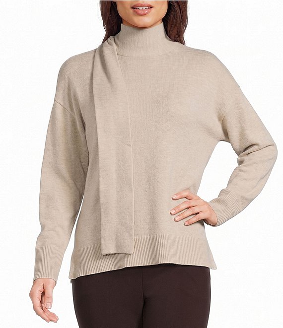 Investments Long Sleeve Scarf Sweater