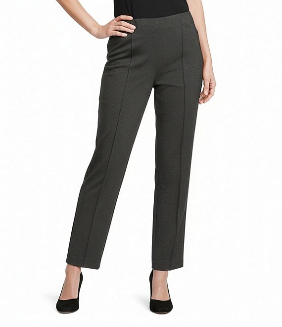 Investments Medium Gray Heather Pintuck Slim Leg Pants, Medium Gray Heather - Image 1