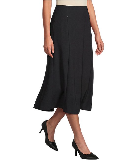 Investments Petite Black Pull-On Midi Skirt, Black - Image 1