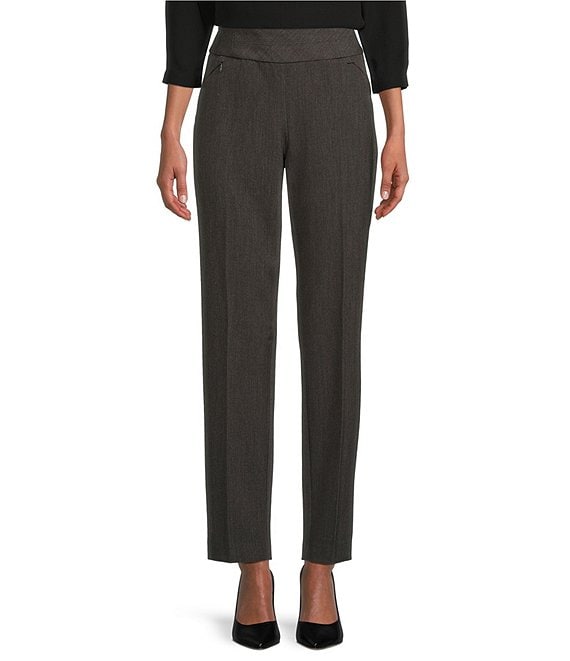 Investments Petite Size the PARK AVE fit Charcoal Heather Straight Leg ...