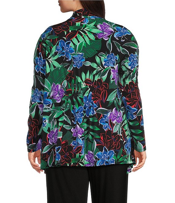 Investments Plus Size Soft Separates Tropic Garden Print Long
