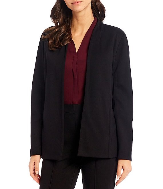 Investments Signature Ponte Long Sleeve Open Front Jacket