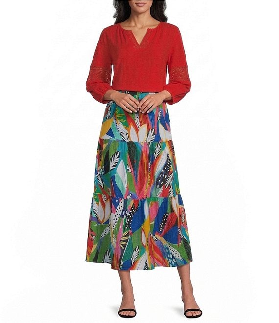 Investments Tropical Delight Pull-On Coordinating Maxi Skirt