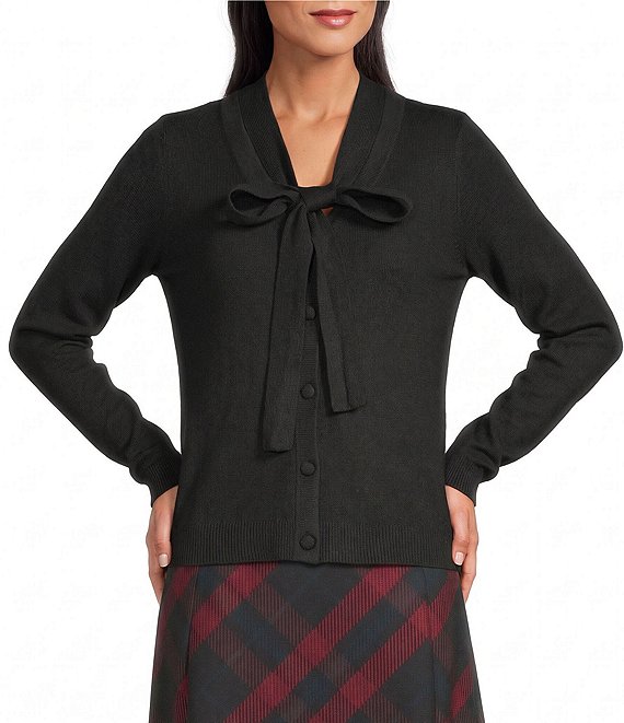 Investments V-Neck Long Sleeve Bow Sweater