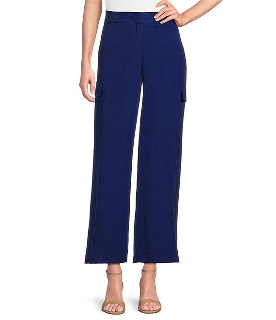 Investments Wide Leg Cargo Pants, Bellwether Blue - Image 1