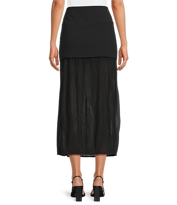 IRO Cinna Woven Pleated Side Slit Midi Skirt | Dillard's