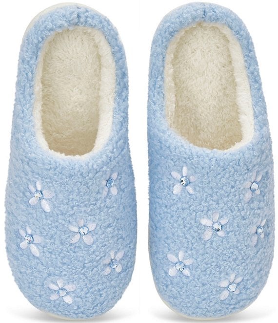 Iscream Big Girls Blue Ditsy Floral Slippers
