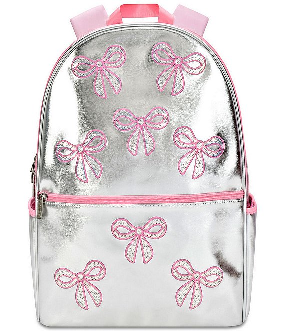 Iscream Girls Silver Sequin Bow Backpack