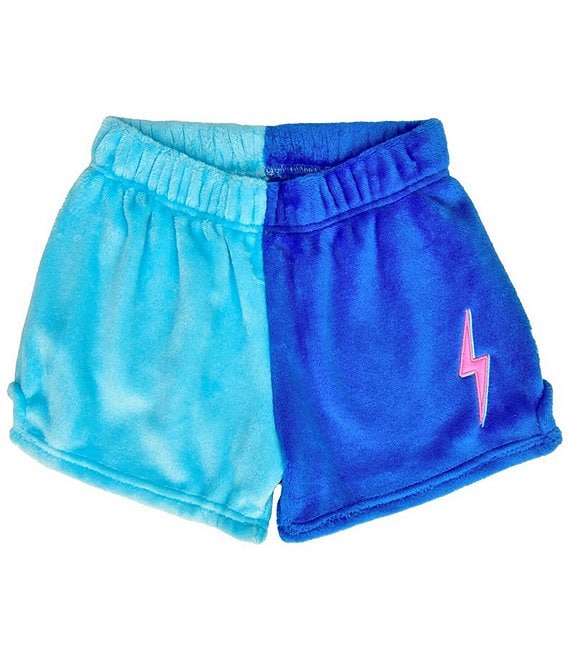 Iscream Little/Big Girls Icon Bolt Color Block Plush Shorts