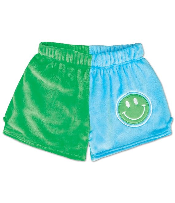 Iscream Little/Big Girls Icon Smiley Face Color Block Plush Shorts