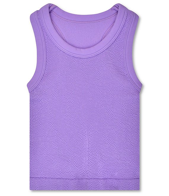 Iscream Vivid Violet Smocked Racerback Tank Top