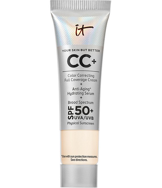 IT Cosmetics CC+ Color Correcting Full Coverage Cream SPF 50+ Travel Size, Fair - Image 1
