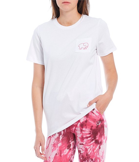 Color:Bright White - Image 1 - Ella With Boarder Short-Sleeve Tee