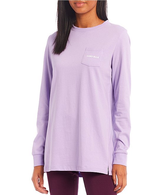 Color:Purple Rose - Image 1 - Long-Sleeve Tie-Dye Fill Elephant Graphic Tee