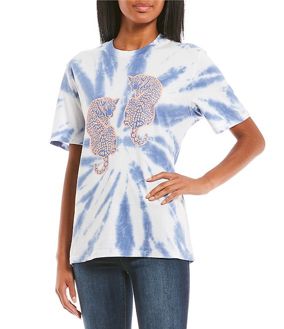 Ivory Ella Twin Leopards Tie-Dye Graphic T-Shirt | Dillard's