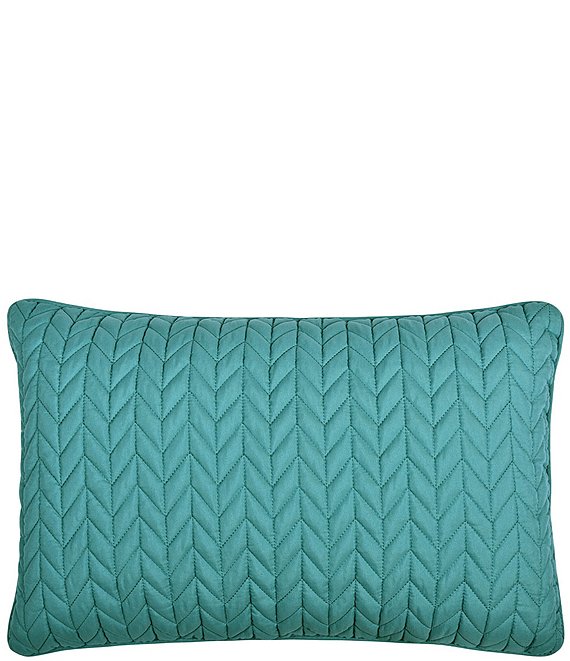 J by J. Queen New York Cayman Herringbone Quilted Pattern Boudoir Decorative Throw Pillow