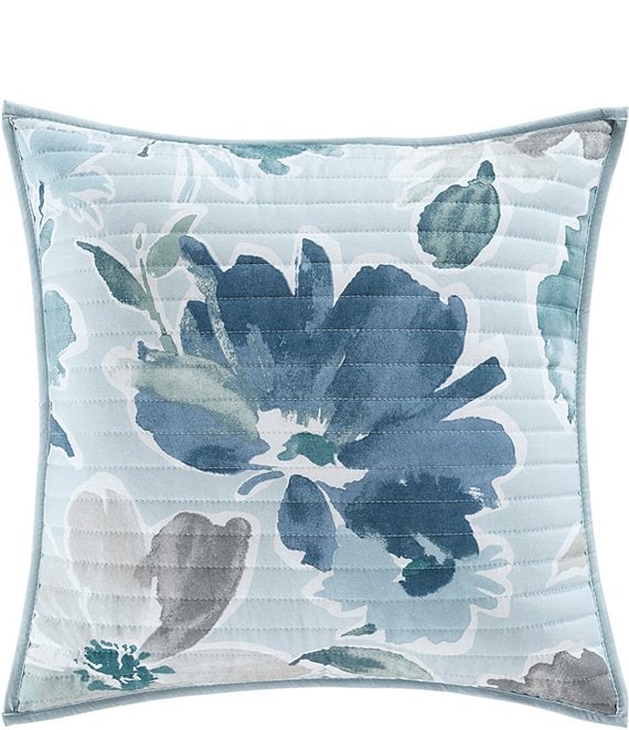 Color:Blue - Image 1 - J. by J. Queen New York Mikayla Square Quilted Pillow