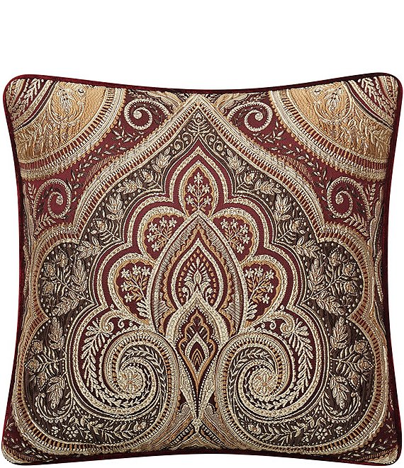 J. Queen New York Calistoga Reversible Square Decorative Throw Pillow, Crimson - Image 1