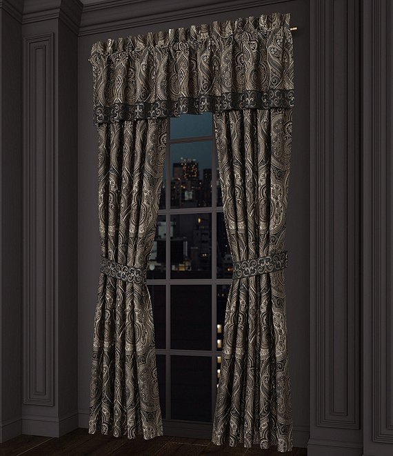 J. Queen New York Cipriana Woven Jacquard Damask Window Treatment, Bronze - Image 1