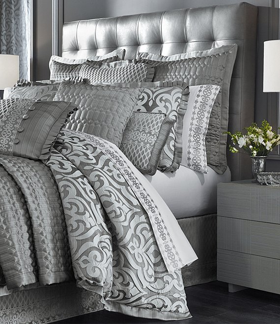 J. Queen New York Luxembourg Silver Comforter Set | Dillard's
