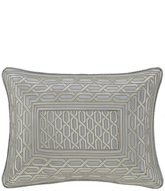 J. Queen New York Metropolitan Woven Geometric Pattern Reversible Boudoir Pillow