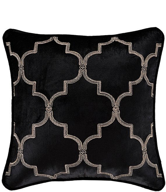 J. Queen New York Windham Square Embellished Decorative Pillow - Black
