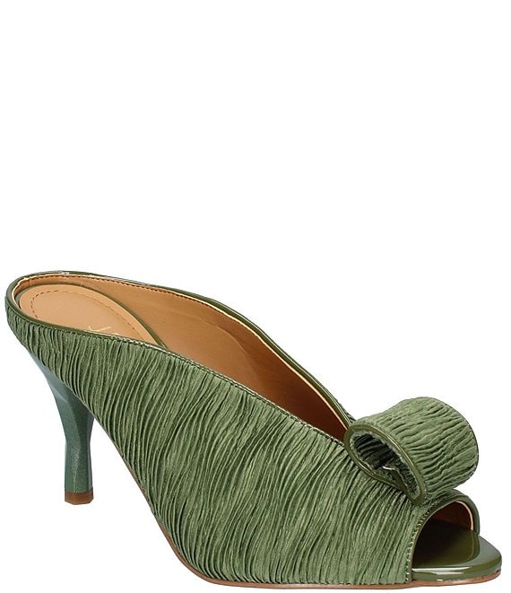 J. Renee Kavalya Pleated Fabric Peep Toe Dress Slides Dillard s