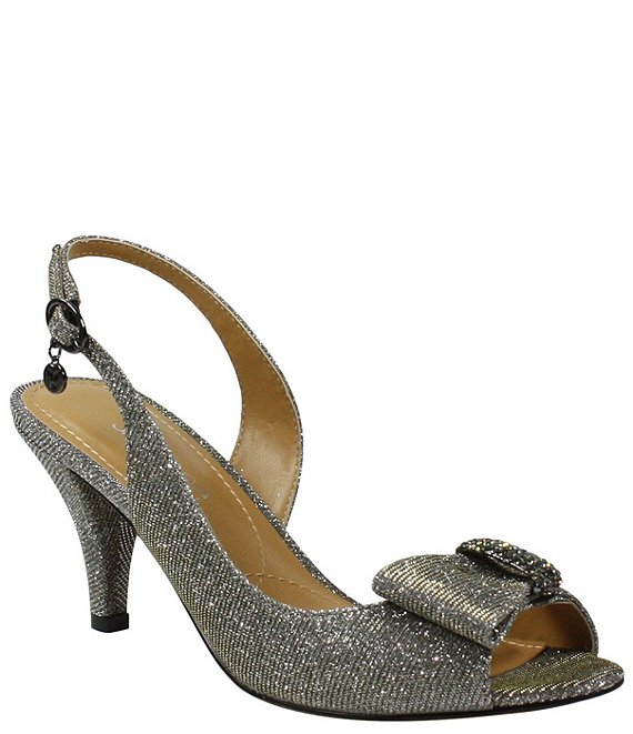 pewter peep toe pumps