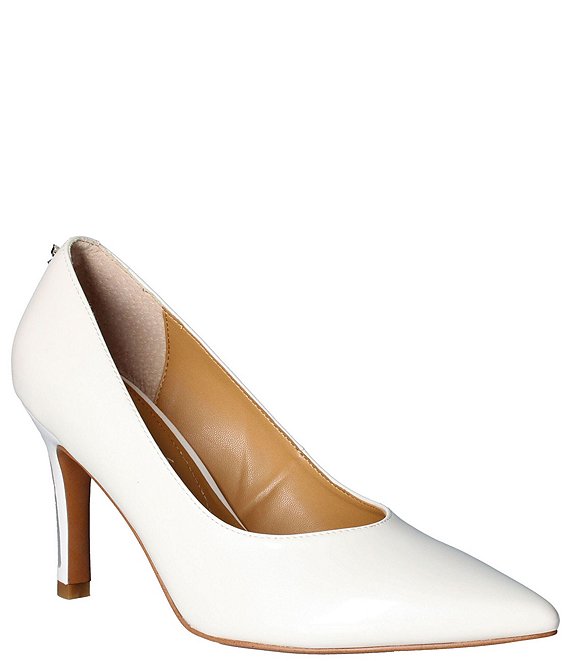 Color:White Patent - Image 1 - Phoebie Patent Pointed Toe Pumps