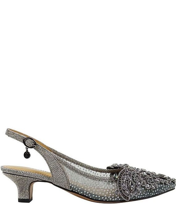 j renee charlotte glitter dress pumps J. Strovanni 9 Pewter Zofia