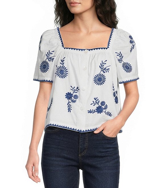 J.Marie Laken Button Up Short Sleeve Top