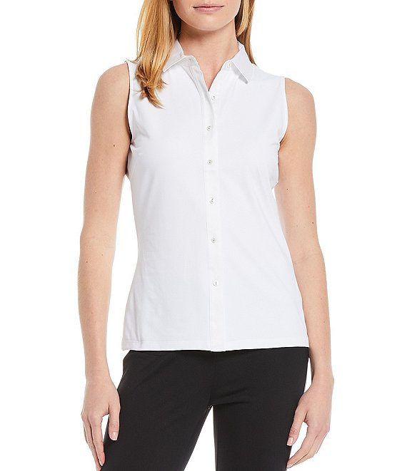 sleeveless shirt with collar